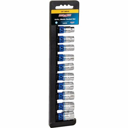 CHANNELLOCK Metric 3/8 In. Drive 12-Point Shallow Socket Set 10-Piece 346659